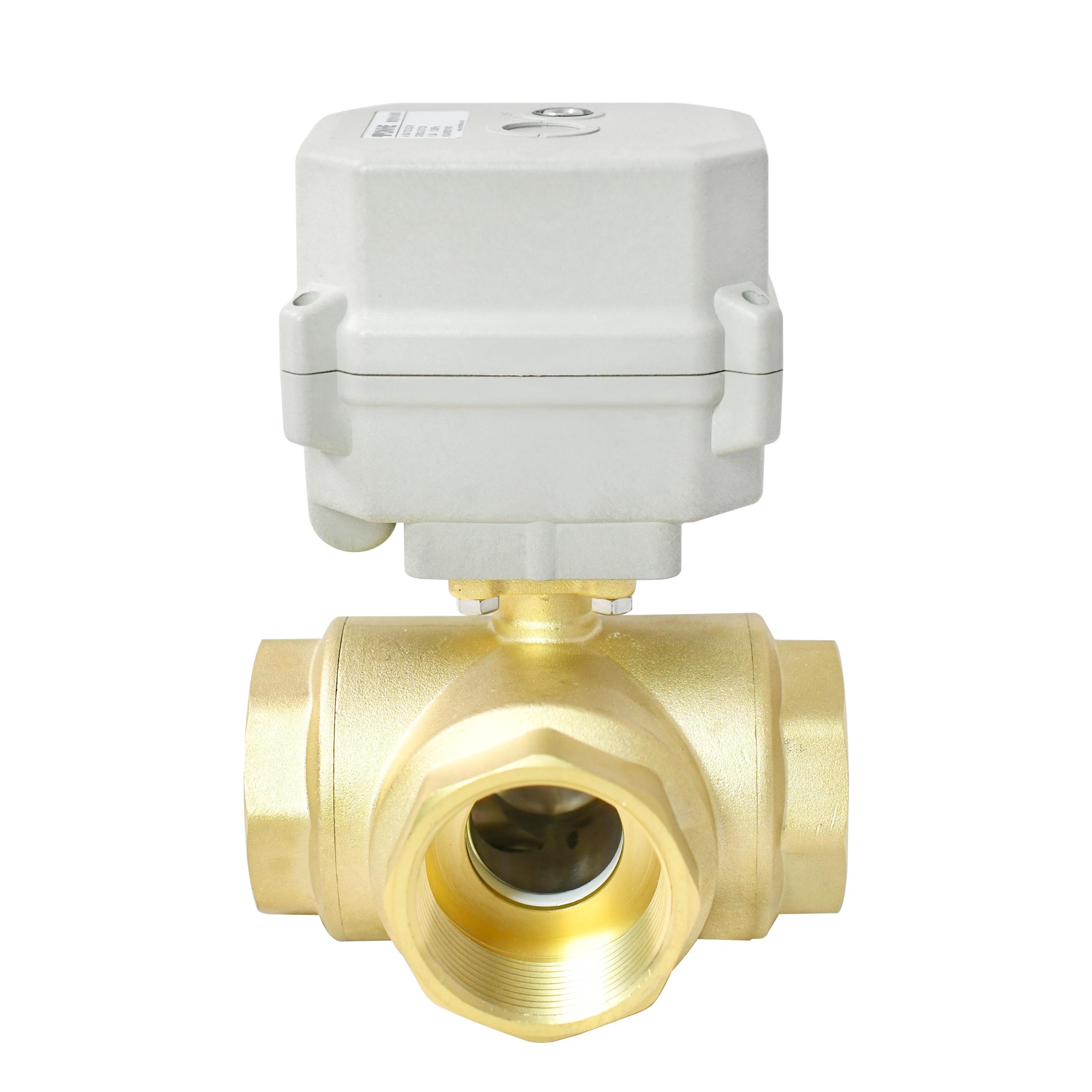 A150 ACS 1-1/2'' 3 Way DC12V Motorized Control Brass Water Ball Valve