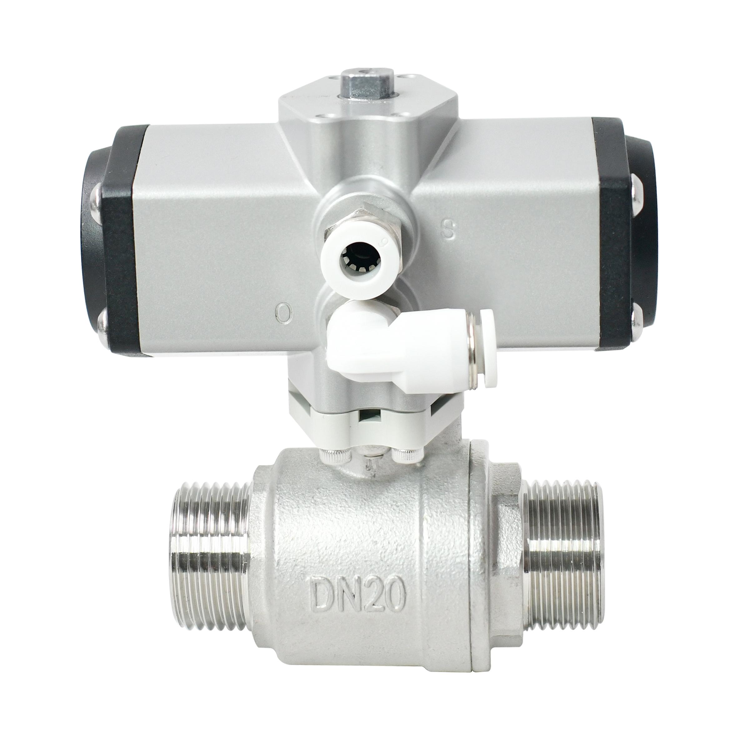 1S Open 3/4 Inch 2-Way Male Thread Pneumatic Actuated Ball Valve 