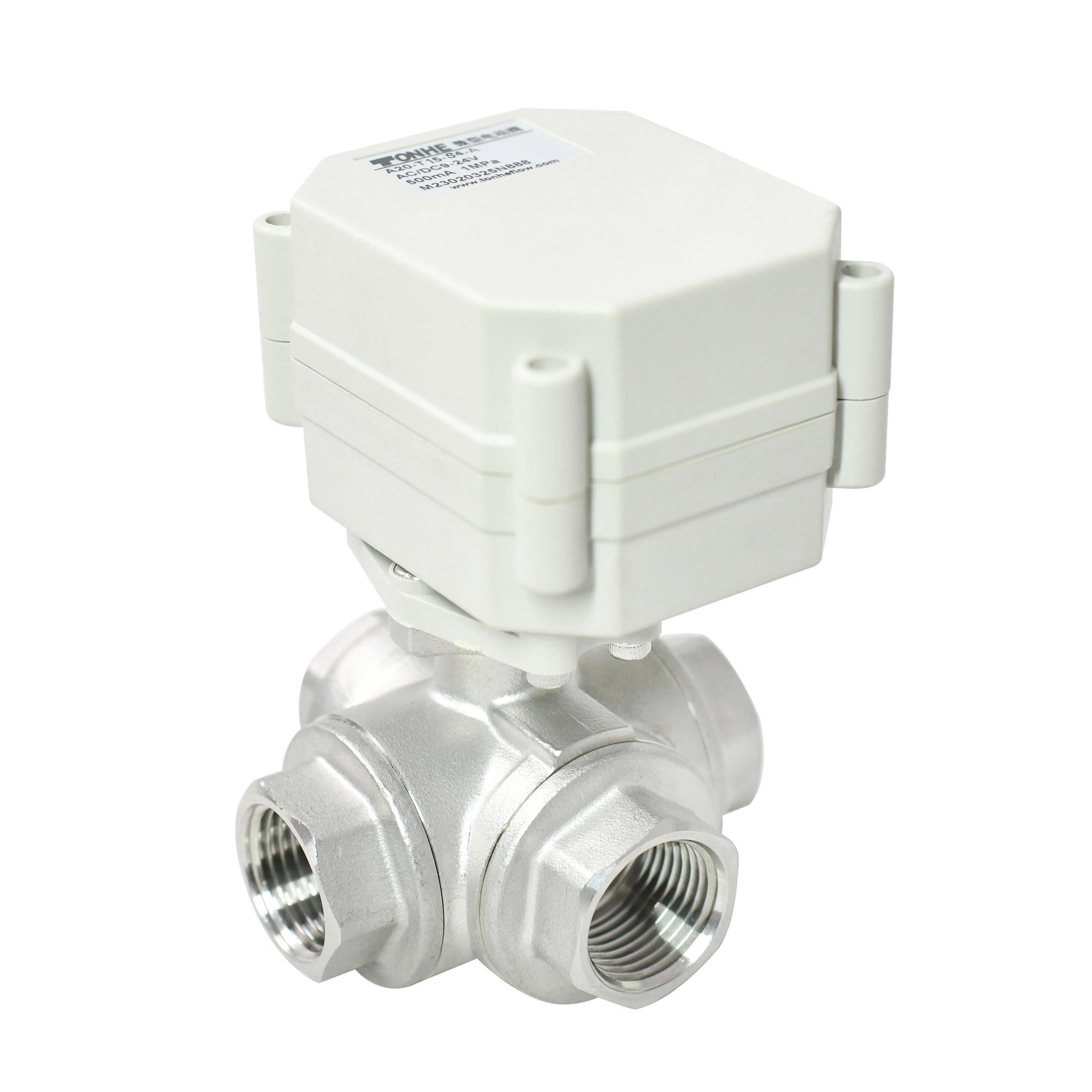 Switching type -1/2” SS304 4 way electric valve  Motorized ball valve