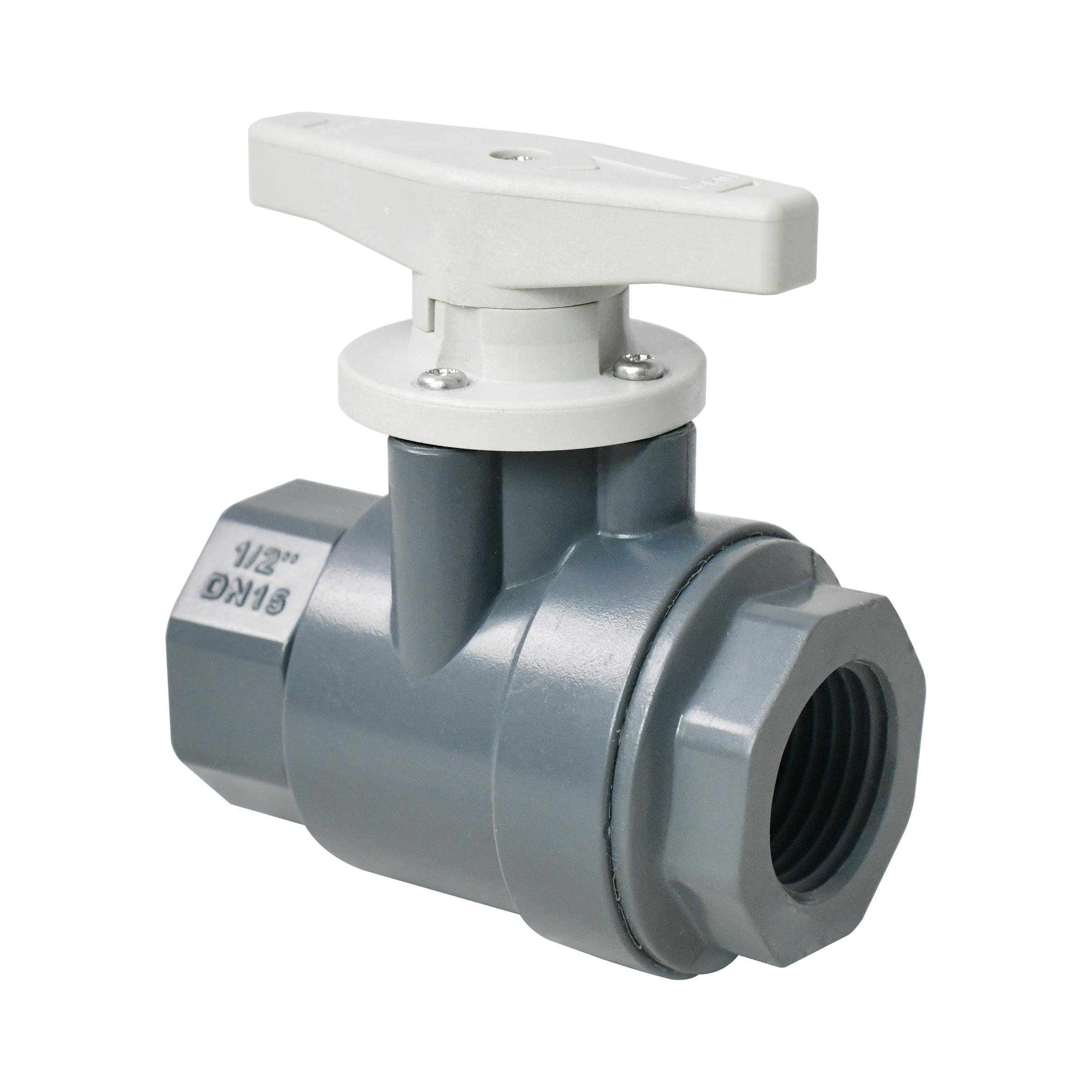 1/2 Inch 2-way UPVC Manual Water Ball Valve with Handle Full Port NPT BSP